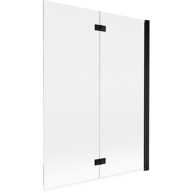 Mexen Mist vonios širmos 2 sparnų dešinė 130 x 150 cm, permatomas, juodas - 8A9-130-002-70-00-P