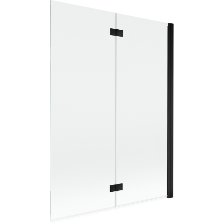 Mexen Mist vonios širmos 2 sparnų dešinė 130 x 150 cm, permatomas, juodas - 8A9-130-002-70-00-P