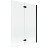 Mexen Mist vonios širmos 2 sparnų dešinė 130 x 150 cm, permatomas, juodas - 8A9-130-002-70-00-P