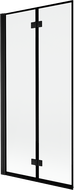 Mexen Mist vonios pertvaras dviem durimis (kairė) 90 x 150 cm, juodas rėmas, juoda - 8A9-090-002-70-70-L