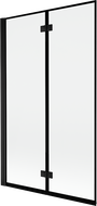 Mexen Mist vonios durys 2-varčių kairė 110 x 150 cm, juodas rėmelis, juoda - 8A9-110-002-70-70-L
