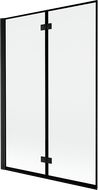 Mexen Mist dviejų dalių, kairysis vonios ekranas, 120 x 150 cm, juodas rėmas, juoda - 8A9-120-002-70-70-L