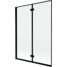Mexen Mist dušo užuolaidos 2-durų kairė 130 x 150 cm, juodas rėmelis, juodas - 8A9-130-002-70-70-L