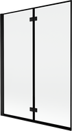 Mexen Mist dušo užuolaidos 2-durų kairė 130 x 150 cm, juodas rėmelis, juodas - 8A9-130-002-70-70-L