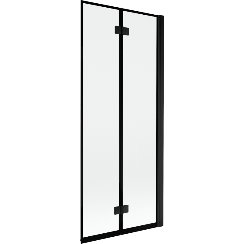 Mexen Mist 2 dalių dešinysis vonios pertvaras 80 x 150 cm, juodas rėmas, juoda - 8A9-080-002-70-70-P