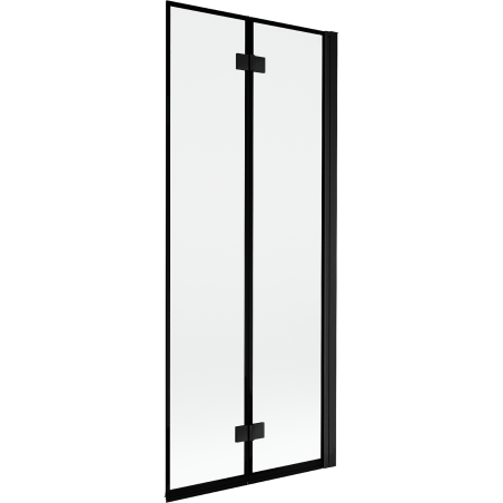 Mexen Mist 2 dalių dešinysis vonios pertvaras 80 x 150 cm, juodas rėmas, juoda - 8A9-080-002-70-70-P