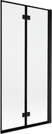 Mexen Mist dušo pertvara, 2-jų dalių, dešinė, 90 x 150 cm, juodas rėmas, juoda - 8A9-090-002-70-70-P