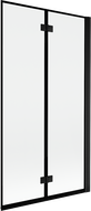Mexen Mist vonios pertvara, dviejų dalių, dešinė, 100 x 150 cm, juodas rėmas, juoda - 8A9-100-002-70-70-P