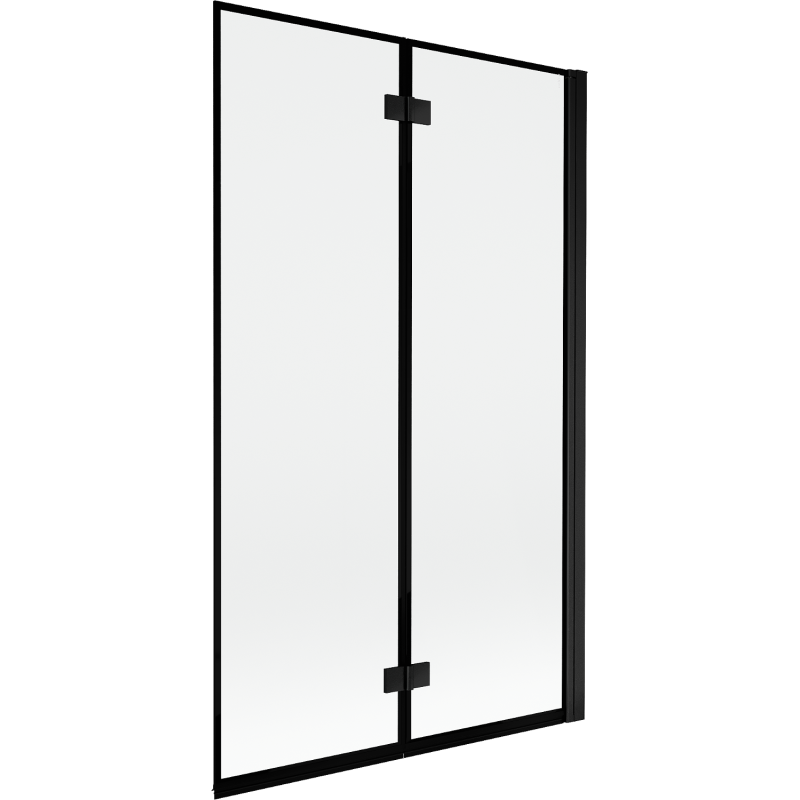 Mexen Mist dušo ekranas 2-dalių dešinysis 110 x 150 cm, juodas rėmelis, juoda - 8A9-110-002-70-70-P