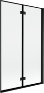 Mexen Mist dušo ekranas 2-dalių dešinysis 110 x 150 cm, juodas rėmelis, juoda - 8A9-110-002-70-70-P