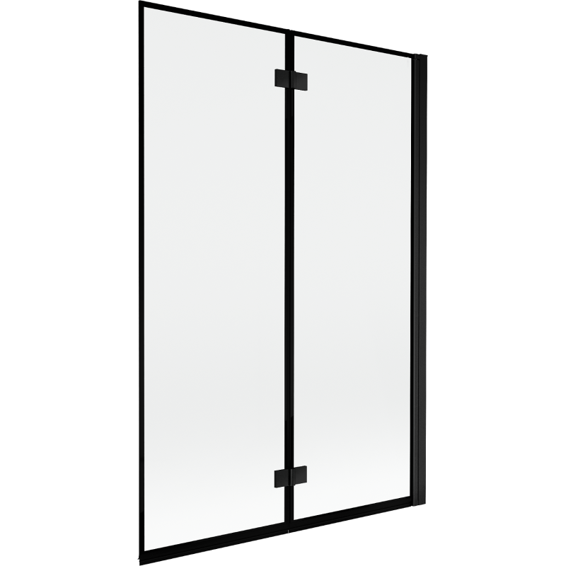 Mexen Mist dušo ekranas, 2 dalių, dešinysis, 120 x 150 cm, juodas rėmas, juoda - 8A9-120-002-70-70-P