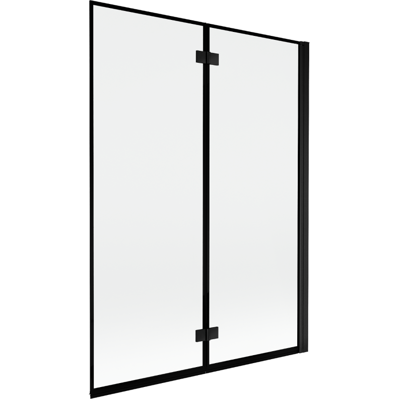 Mexen Mist dviejų dalių vonios užtvara, dešininė, 130 x 150 cm, juoda rėmelio spalva, juoda - 8A9-130-002-70-70-P