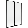 Mexen Mist dviejų dalių vonios užtvara, dešininė, 130 x 150 cm, juoda rėmelio spalva, juoda - 8A9-130-002-70-70-P