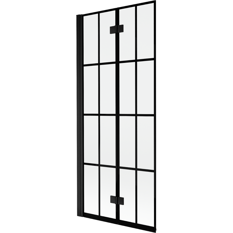 Mexen Mist dušo sienelė, 2-durų kairinė 80 x 150 cm, juodas tinklelis, juoda - 8A9-080-002-70-77-L