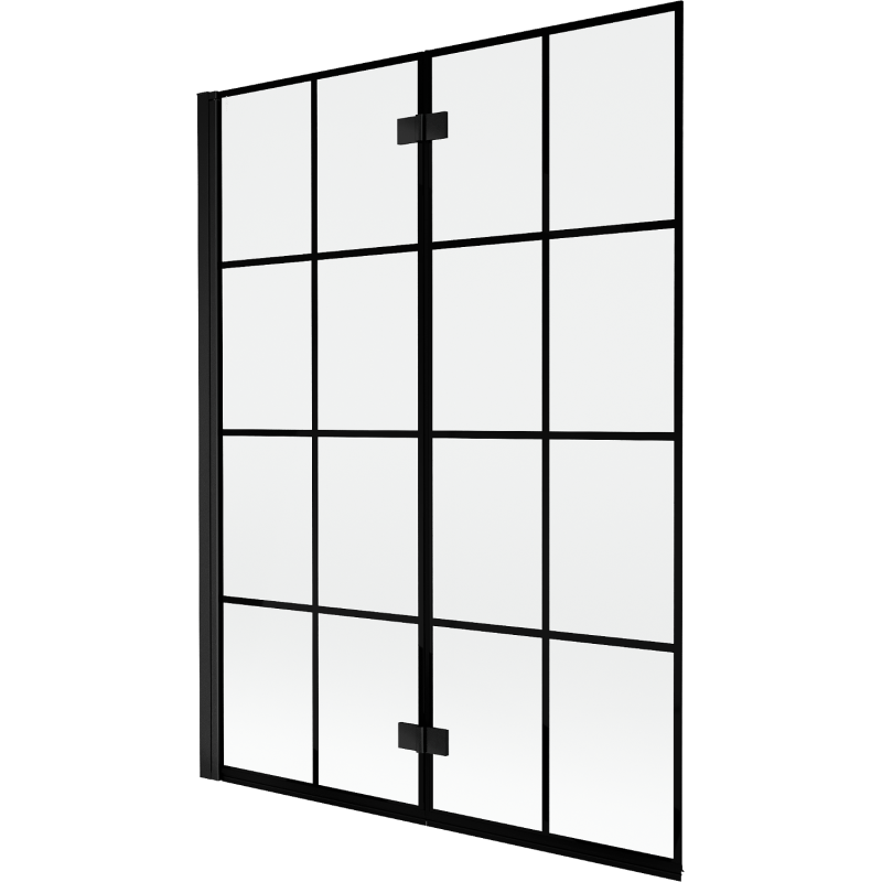 Mexen Mist dušo ekrano 2-sparnų kairinis 130 x 150 cm, juoda tinklelio, juodas - 8A9-130-002-70-77-L