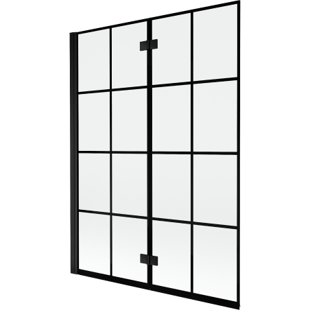 Mexen Mist dušo ekrano 2-sparnų kairinis 130 x 150 cm, juoda tinklelio, juodas - 8A9-130-002-70-77-L