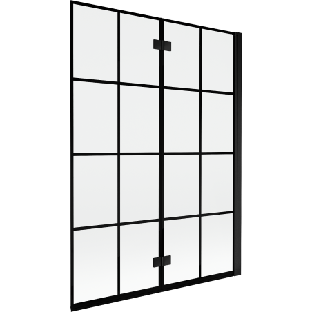 Mexen Mist dvigubos durys vonios pertvara dešinė 130 x 150 cm, juodas tinklelis, juoda - 8A9-130-002-70-77-P