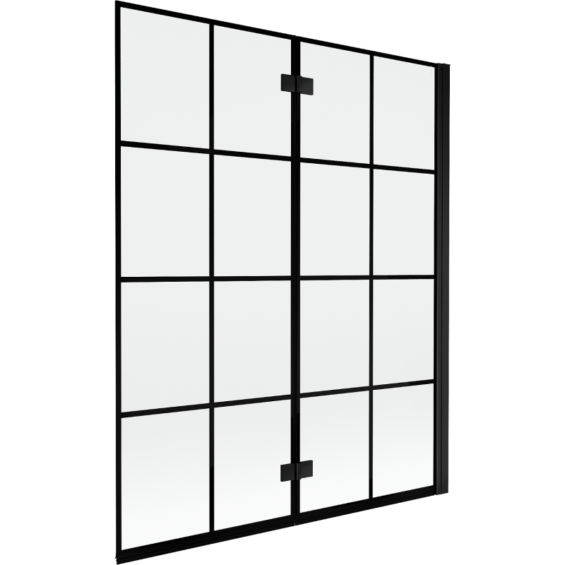 Mexen Mist dvigubas deščių dušo ekranas 140 x 150 cm, juoda grotelė, juoda - 8A9-140-002-70-77-P