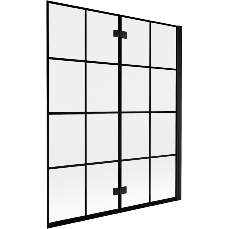 Mexen Mist dvigubas deščių dušo ekranas 140 x 150 cm, juoda grotelė, juoda - 8A9-140-002-70-77-P
