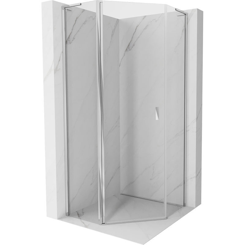 Mexen Mist L penkiakampė dušo kabina 90 x 90 cm, permatoma, chromas - 8A8L-090-090-01-00