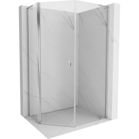 Mexen Mist L penkiakampio asimetrinė dušo kabina su varstomomis durimis 90 x 100 cm, skaidri, chromuota - 8A8L-090-100-01-00