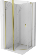 Mexen Mist L penkiakampė dušo kabina su varstomomis durimis 90 x 90 cm, permatoma, auksinė - 8A8L-090-090-50-00