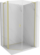 Mexen Mist L penkiakampis nesimetriškas atveriamas dušo kabina 80x90 cm, skaidri, auksinė šlifuota - 8A8L-080-090-55-00