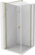 Mexen Mist-B Atveriama dušo kabina 95 x 95 cm, permatoma, auksinė - 8A2T-095-095-50-00