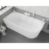 Mexen Silo laisvai stovinti kampinė kairioji rifliuota vonia 150 x 75 cm, balta, baltas perpylimas - 52891507500L-20