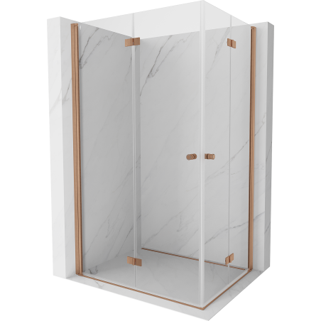 Mexen Mist-F Duo sulankstoma dušo kabina 100 x 120 cm, skaidrus, šlifuotas varis - 8A6-100L-120P-65-00