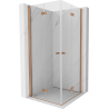 Mexen Mist-F Duo sulankstoma dušo kabina 120 x 120 cm, skaidri, šlifuotas varis - 8A6-120L-120P-65-00