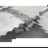 Mexen Silo laisvai pastatoma kampinė vonia kairė rifliuota 150 x 75 cm, balta, auksinis šlifuotas perpildymo - 52891507500L-55
