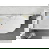 Mexen Silo laisvai pastatoma kampinė vonia kairė pusė, rifliuota 150 x 75 cm, balta, auksinė perpildymo anga - 52891507500L-50