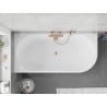 Mexen Silo laisvai pastatoma kampinė vonia kairinė rifliuota 150 x 75 cm, balta, vario šepetėliu apdirbta - 52891507500L-65