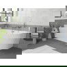 Mexen Silo laisvai pastatoma kampinė kairė rifliuota vonia 150 x 75 cm, balta, gun gray šlifuotas perpylimas - 52891507500L-66