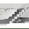 Mexen Silo laisvai pastatoma kampinė kairė rifliuota vonia 150 x 75 cm, balta, gun gray šlifuotas perpylimas - 52891507500L-66