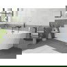 Mexen Silo laisvai pastatoma vonia kampinė kairė rifliuota 150 x 75 cm, balta, juodas persipylimas - 52891507500L-70