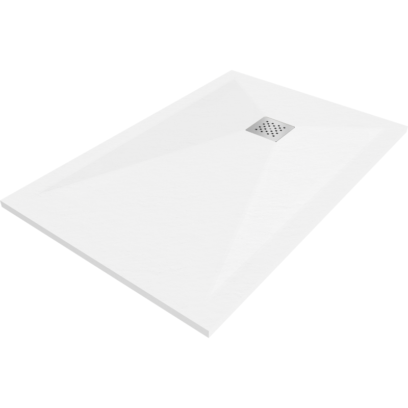 Mexen Stone+ Kompozitinis stačiakampis dušo padėklas 80 x 70 cm, Balta - 44107080