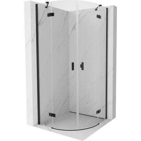 Mexen Mist dušo kabina pusapvalė varstoma 100 x 100 cm, skaidri, juoda - 8A33-100-100-70-00