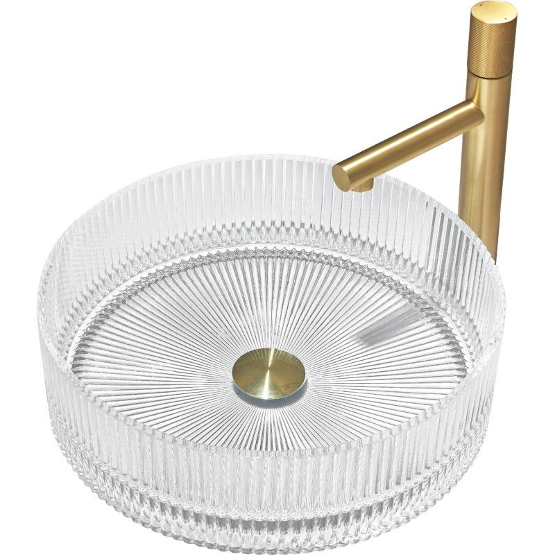 Mexen Eiva stiklinis praustuvas montuojamas ant stalviršio 39 x 39 cm, skaidrus - 24163900