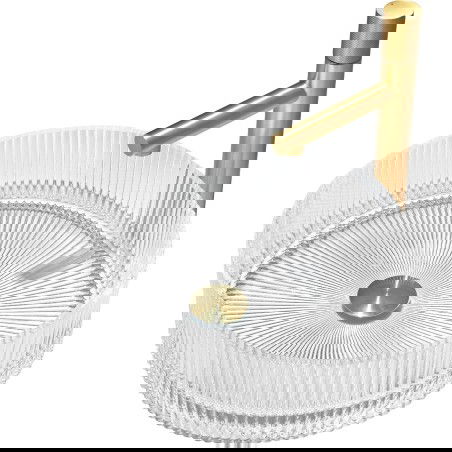 Mexen Eiva stiklinis praustuvas montuojamas ant stalviršio 39 x 39 cm, skaidrus - 24163900