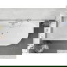Mexen Silo laisvai pastatoma kampinė vonia kairė rifliuota 150 x 75 cm, balta/juoda, chromuota perpylimas - 52891507575L-01