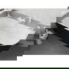 Mexen Silo laisvai stovinti kampinė kairinė rifliuota vonia 170 x 80 cm, balta/juoda, baltas persiurbimas - 52891708075L-20