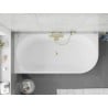 Mexen Silo laisvai pastatoma kampinė kairioji rifliuota vonia 170 x 80 cm, balta/juoda, auksinis šepetys - 52891708075L-55