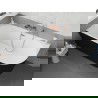 Mexen Silo laisvai pastatoma kampinė vonia kairinė rifliuota 170 x 80 cm, balta/juoda, pervariniai šepetėliai - 52891708075L-65