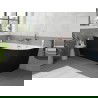 Mexen Silo laisvai pastatoma kampinė vonia kairinė rifliuota 170 x 80 cm, balta/juoda, pervariniai šepetėliai - 52891708075L-65