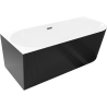 Mexen Silo laisvai pastatoma kampinė vonia kairinė raižyta 170 x 80 cm, balta/juoda, persipylimui gun metal - 52891708075L-95