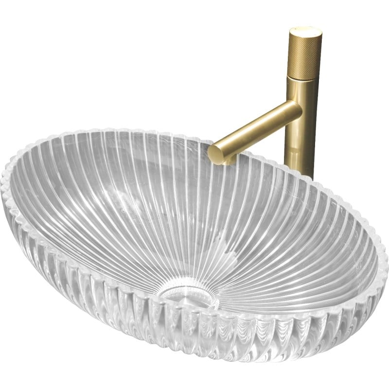 Mexen Zira stiklinis ant stalviršio montuojamas praustuvas 53 x 35 cm, skaidrus - 24175300