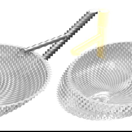 Mexen Zira stiklinis ant stalviršio montuojamas praustuvas 53 x 35 cm, skaidrus - 24175300