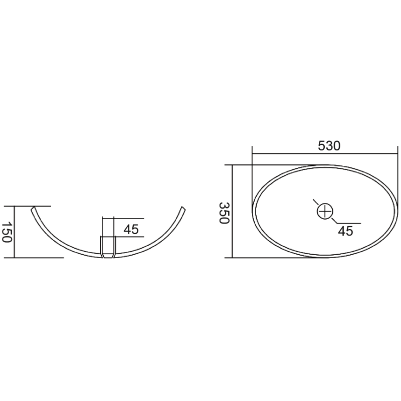 Mexen Zira stiklinis antstalinis praustuvas 53 x 35 cm, juodas - 24175370